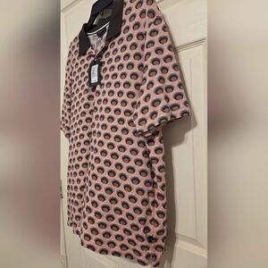 $130 Ted Baker London Men's Short Sleeve Ombre Spot Polo Shirt. Size 6